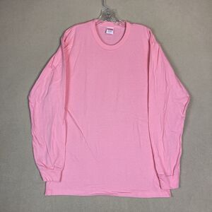 Supreme T Shirt Mens Large Pink Long Sleeve Crew Neck Pre Shrunk Cotton Tee‎
